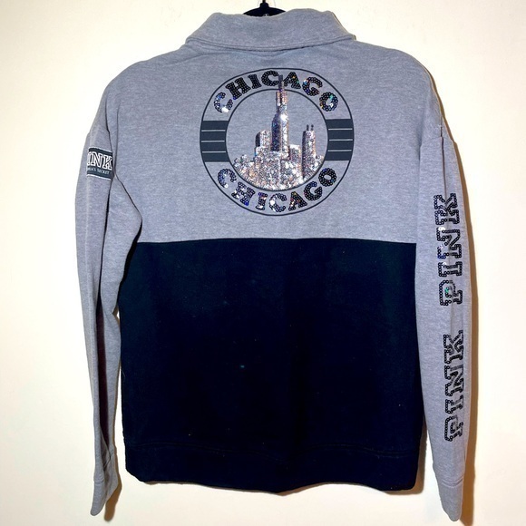 PINK Victoria's Secret Jackets & Blazers - Victoria's Secret Pink Chicago long sleeve half zip pull over jacket 2016